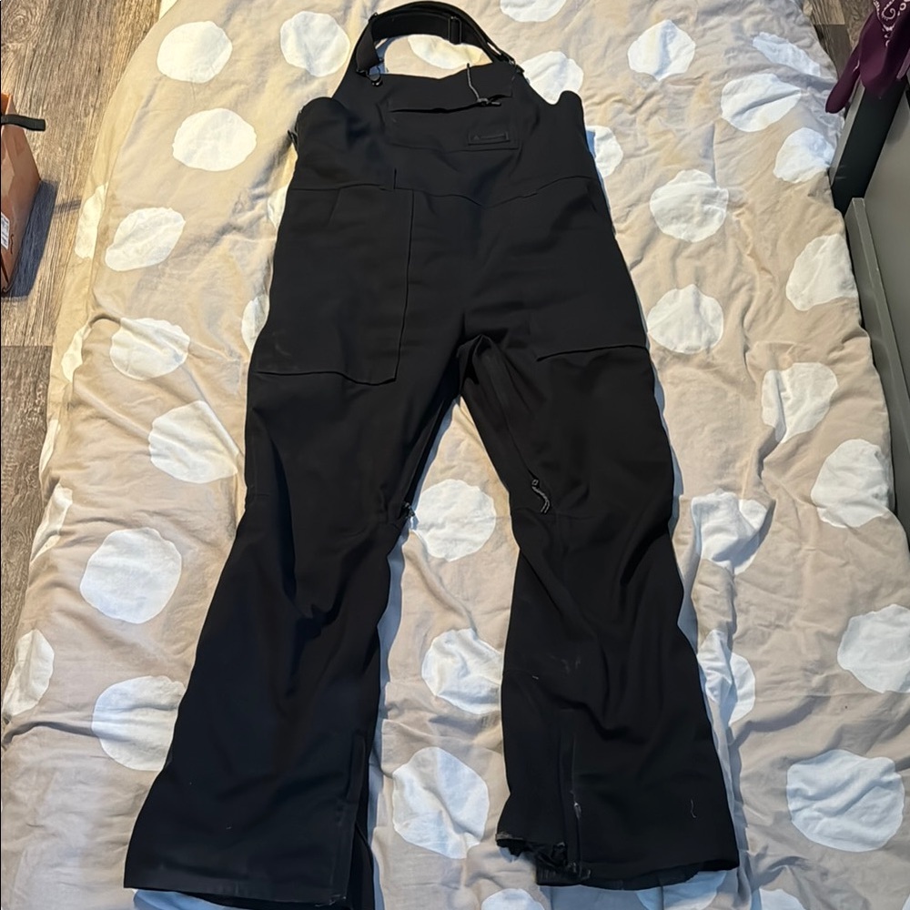Black Burton snow bibs